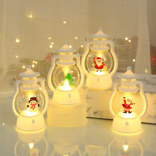Christmas Decorations Small Lantern Portable Small Oil Lamp LED Electronic Candle Lamp Christmas Tree Scene Layout Pendant