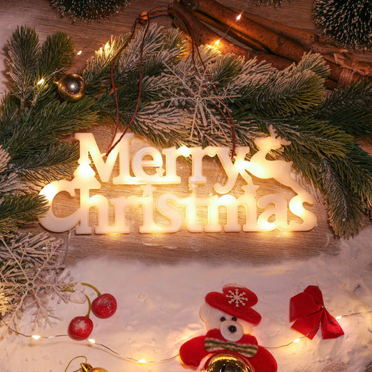 Christmas Decoration Lights Merry Christmas Letter Lights LED String Luminous Lights Christmas Tree Pendant